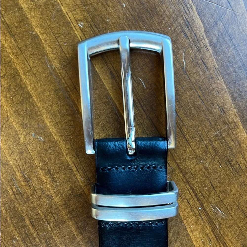 Eurometal Black Italian Leather Belt Sz 36/90